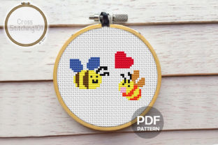 Bees with Heart: A Modern Cross Stitch Design