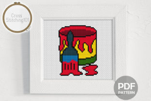 Brush N Bucket: A Modern Cross Stitch Design