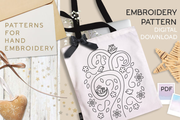 Charming Embroidery Pattern Bird Nest