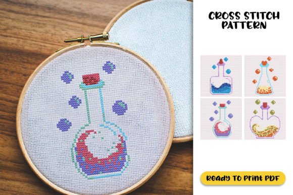 Charming Magic Potion Cross Stitch Pattern