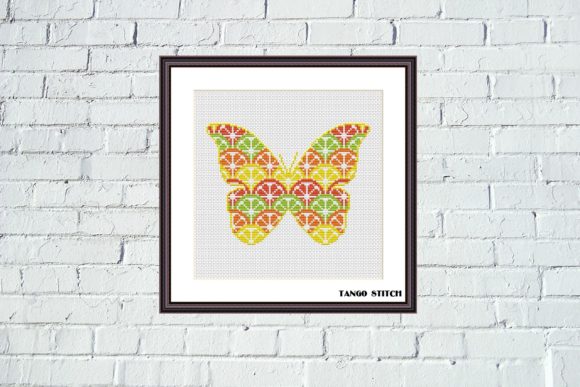 Citrus Butterfly Ornament: A Charming Cross Stitch Design