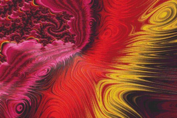 Fractal Cross Stitch Pattern - Red: A Festive Embroidery Choice