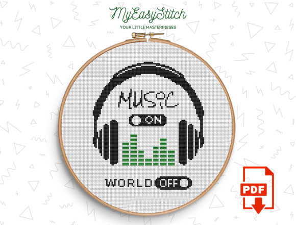 Music on World off: A Festive Cross Stitch Delight