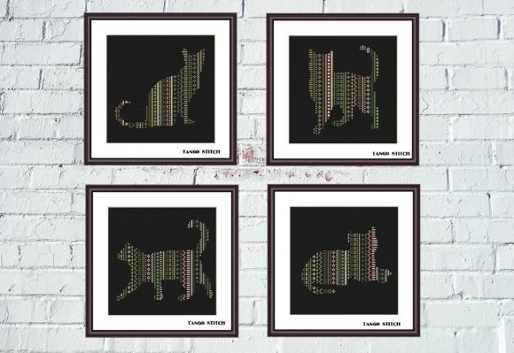 Ornament Cats Cross Stitch Set: A Festive Delight